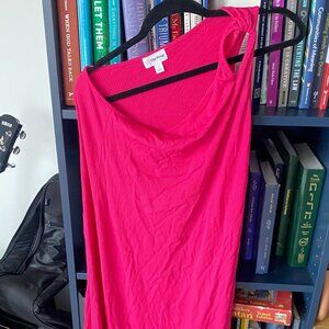 The Drop one Shoulder Hot Pink Dress NWT